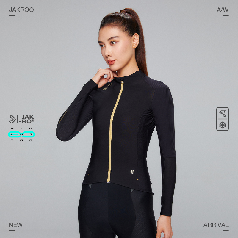 捷酷秋冬新款EVO-THERMAL第三季女士抓绒长袖上衣竞技版5℃骑行服