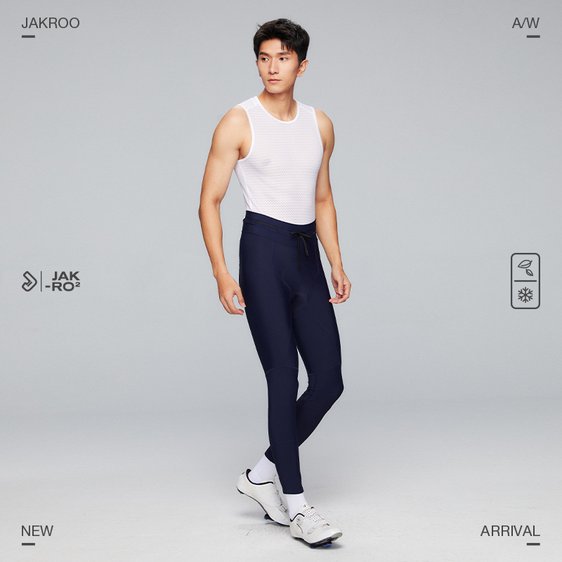 捷酷秋冬新品ELITE CORE男士抓绒无背带长裤双箭头垫裆通勤骑行裤