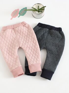 秋冬男女童内胆棉裤婴幼儿可开档绗棉裤保暖可机洗1岁至5岁K458