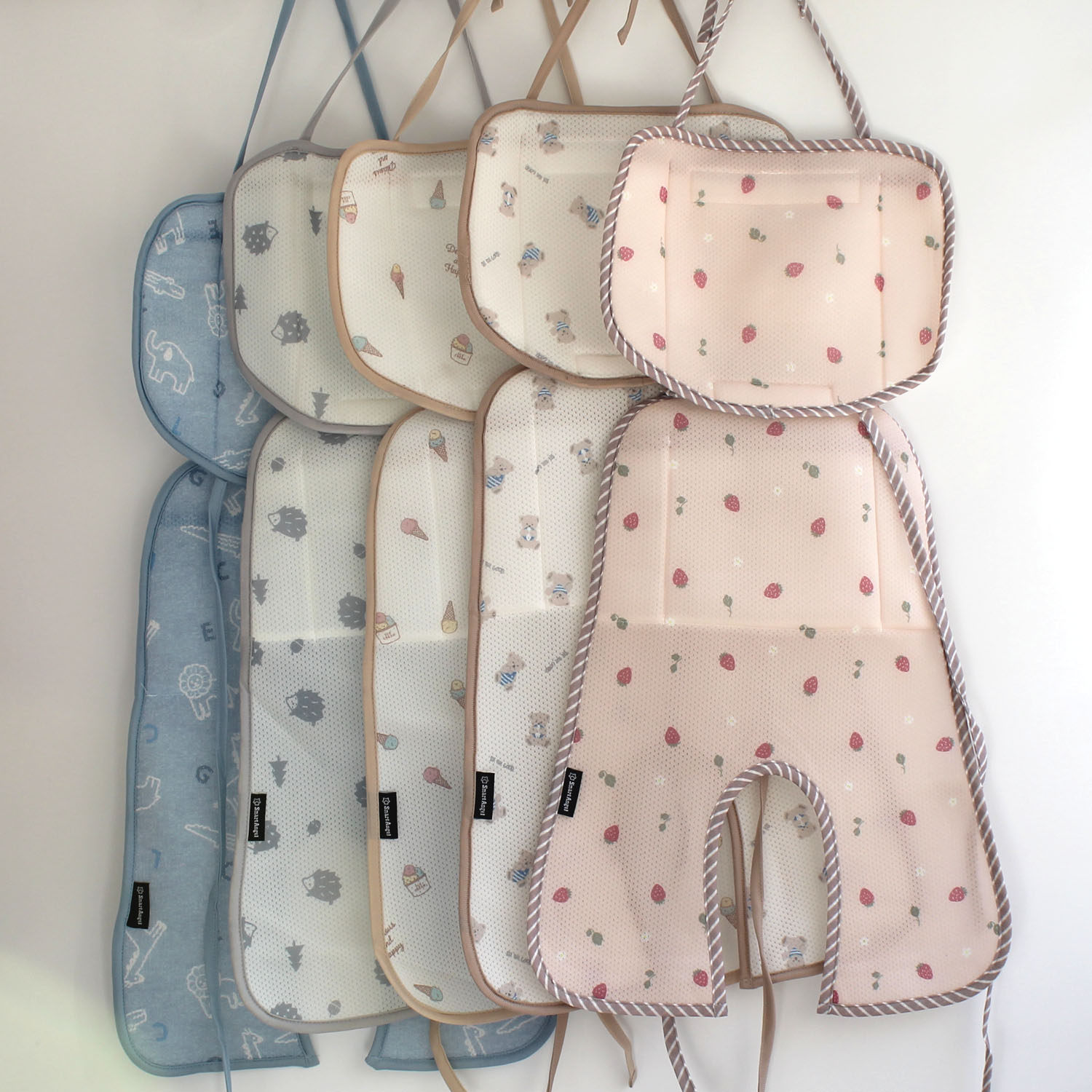 出口日本夏季凉感透气婴儿推车垫背带垫坐垫椅垫安全座椅垫