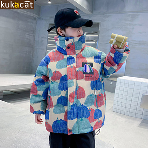 儿童加厚羽绒服2023男童新品冬装中大童短款南瓜外套男孩超厚童装
