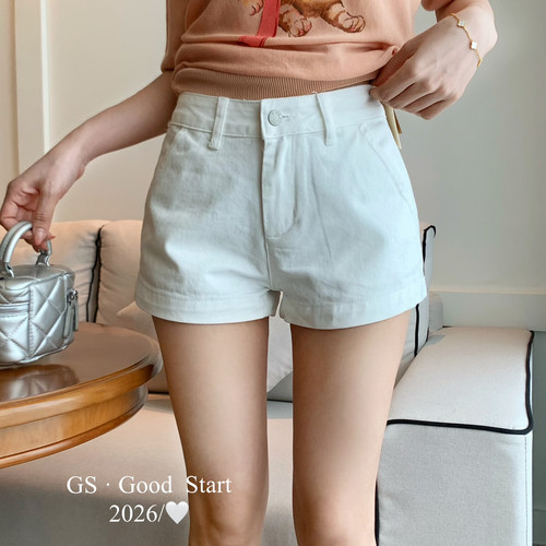 GS夏上新韩系美式复古百搭休闲女牛仔短裤