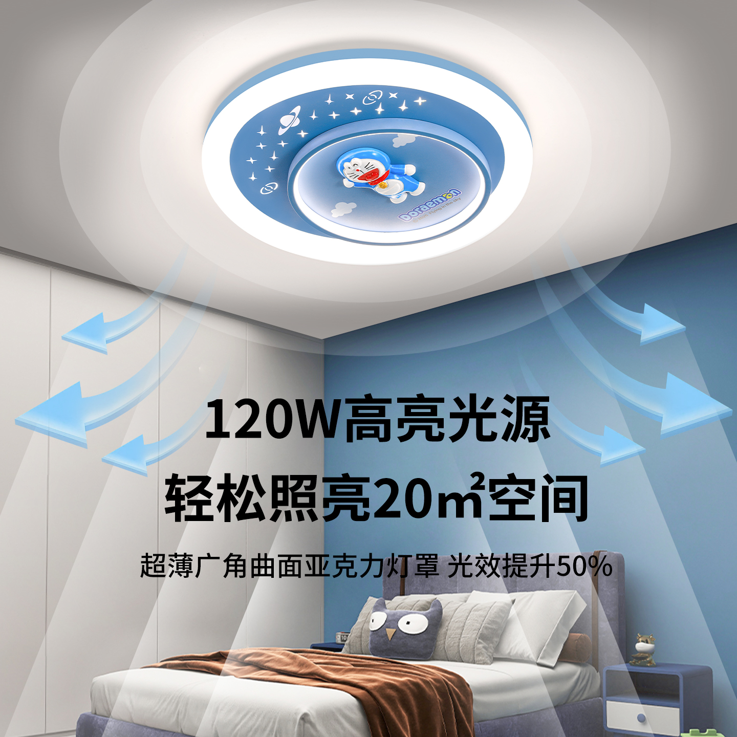 哆啦A梦儿童房超薄圆形吸顶灯