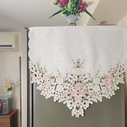 冰箱盖布布艺帝锦欧式刺绣布艺