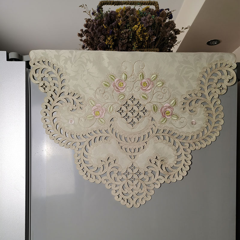 冰箱巾盖布欧式对开门单双开门现代简约刺绣布艺家用防尘罩冰箱罩