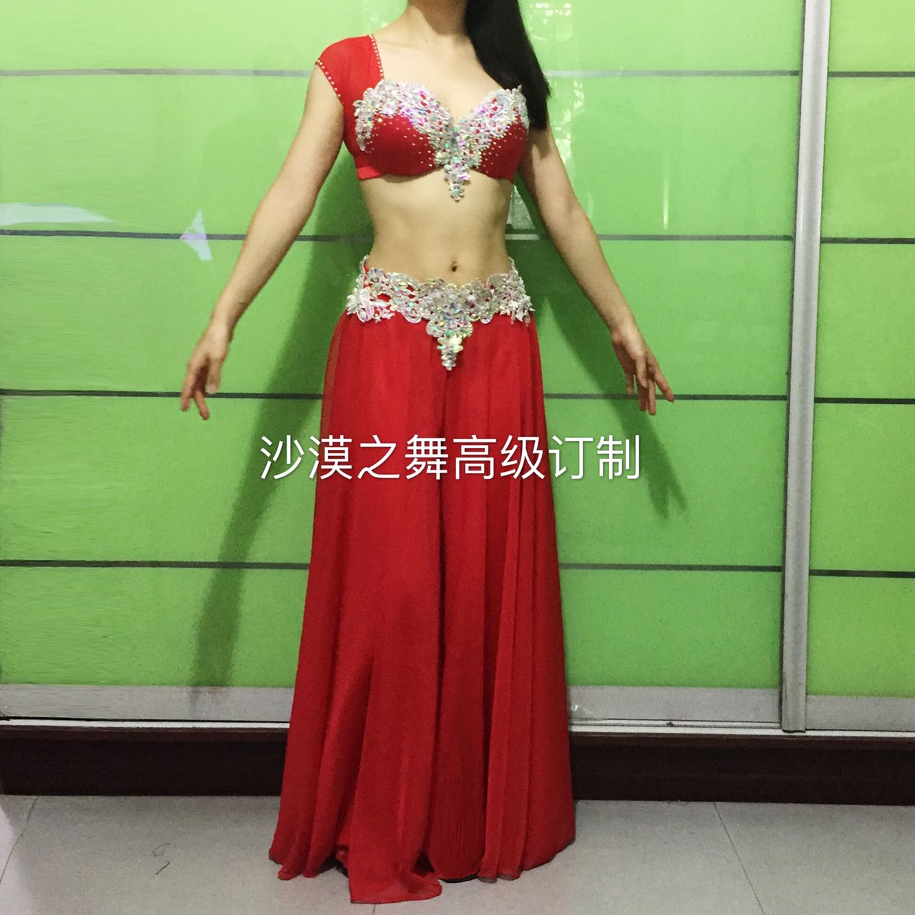 肚皮舞演出服 表演服 融合裤装沙漠之舞订制 红色定做