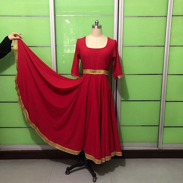 印度女装安娜大摆裙卡塔克舞蹈服库尔塔旁遮蔽日常纱丽民族风定制