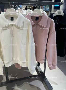 SHUI韩国直邮FL折扣秋冬休闲女薄绒半拉链卫衣FS2POG4151F小宽松