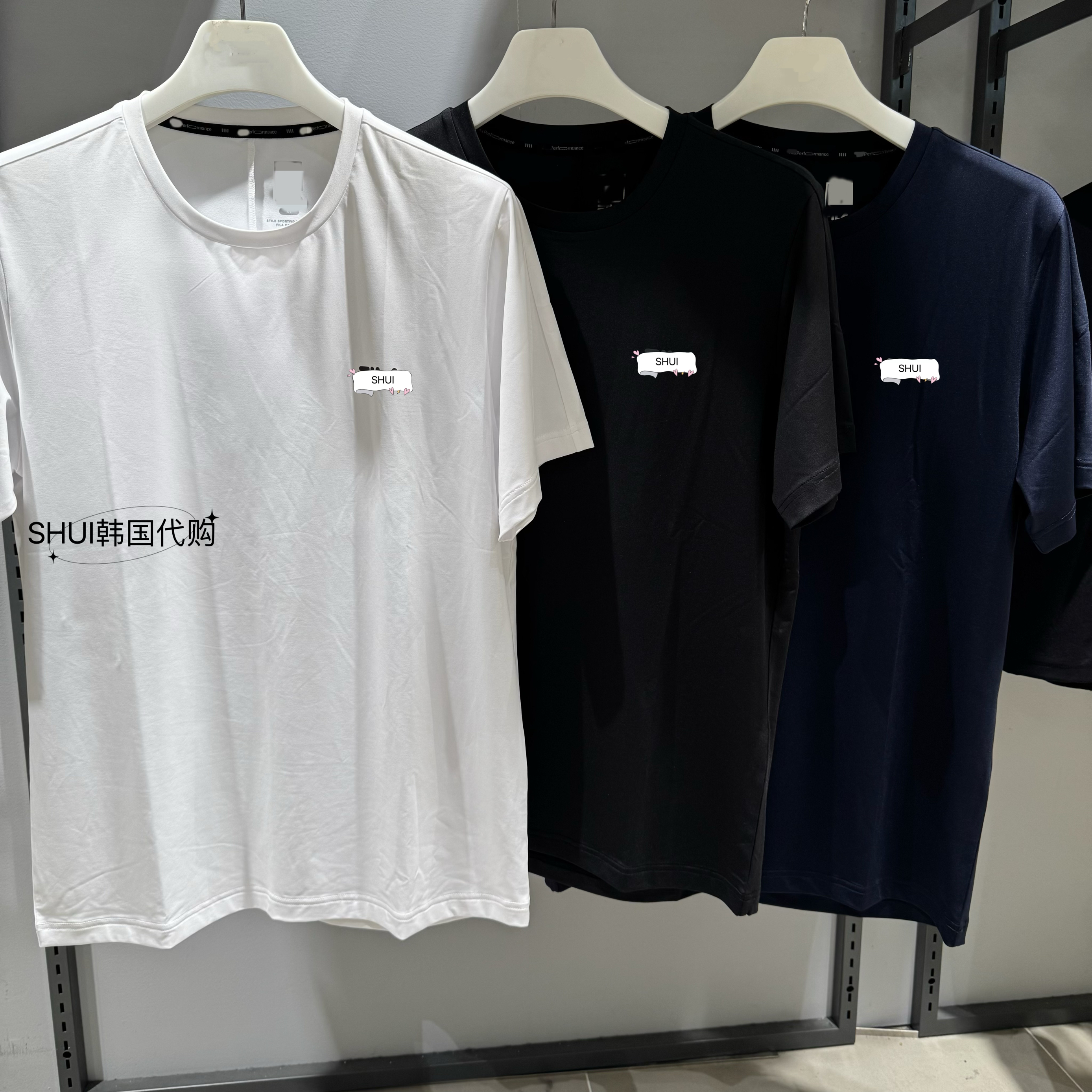 SHUI韩国代购FL折扣款男女同款夏款短袖T恤FS252RS02U001不退不换