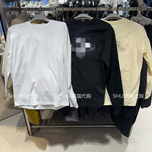 百搭休闲圆领T恤长袖 男女同款 上衣SR123UTL13 D26新款 SHUI韩国代购