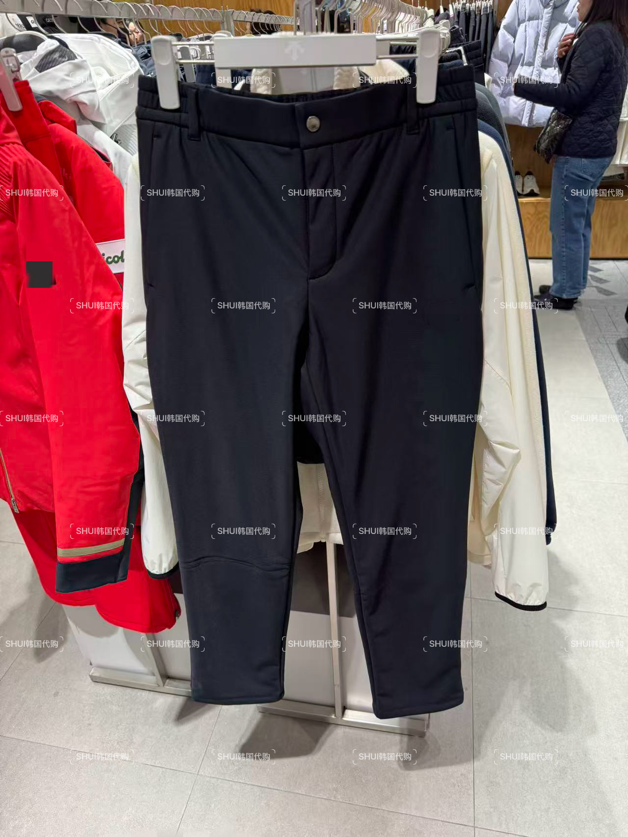 SHUI韩国代购D25新款冬季男款休闲厚绒修身百搭长裤SQ421SPTO3