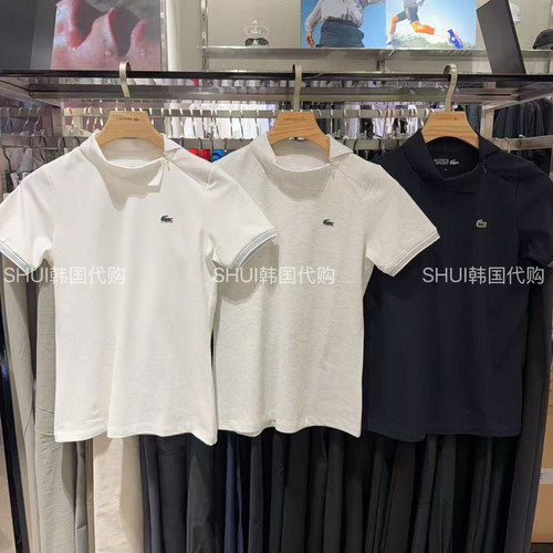 SHUI韩国直邮 鳄鱼26新款夏季女款翻领短袖T恤PF951E-56G可配套