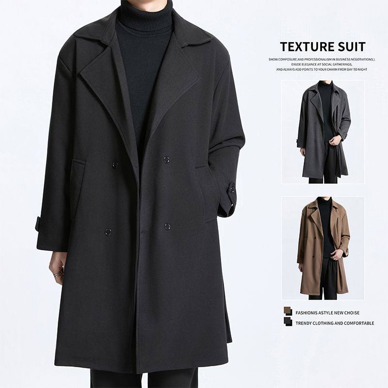 冬季韩版毛呢大衣男中长款外套学生妮子潮流2026新款呢子外套
