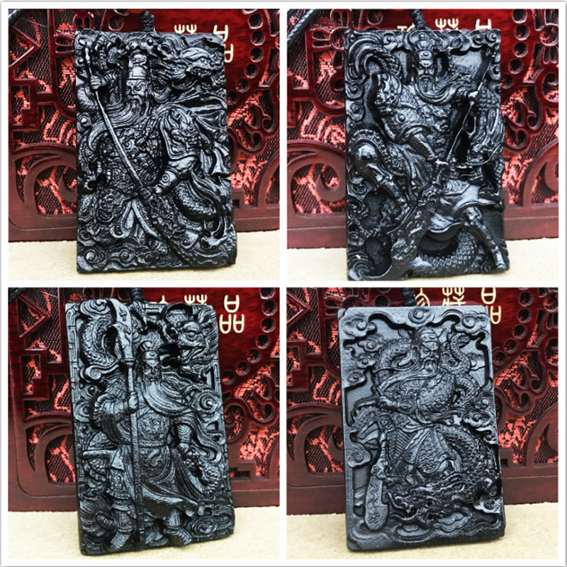 黑檀霸气风义薄云天关羽护身符