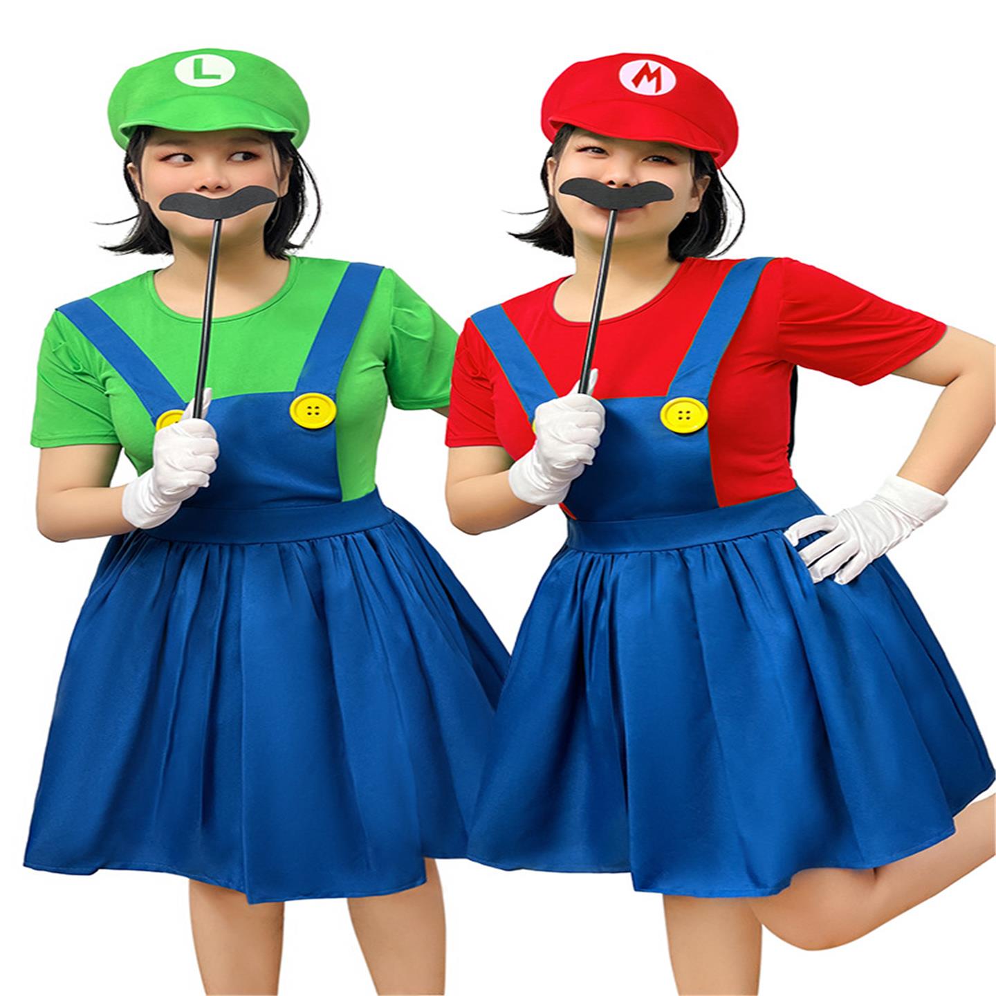 马里奥mario动漫游戏制服 角色扮演玛丽万圣节服装玛丽奥服装女装