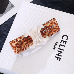 豹纹凯旋门醋酸发夹女2025新款高端绝美边夹侧边刘海前额夹子头饰