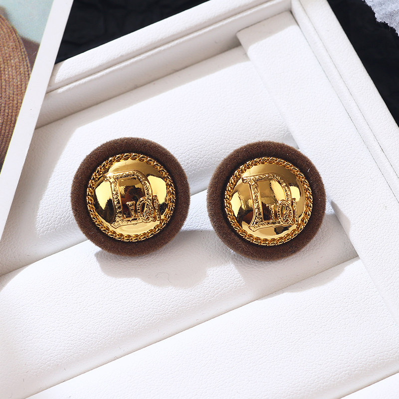 圆形丝绒秋冬耳环2026新款爆款高级感轻奢小众纽扣耳钉复古耳饰,饰品/流行首饰/时尚饰品新,耳钉,淘宝优惠券,粉丝福利购,淘宝优惠卷