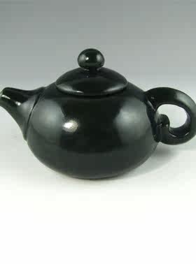 天然新疆和田玉青玉细料茶壶茶杯玉石玉器药王石茶具摆件