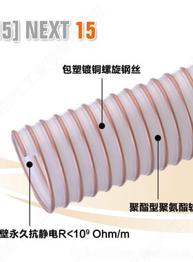 IPL半透明聚氨酯耐磨TPU软管防静电钢丝加强抽吸高度物料真空热卖