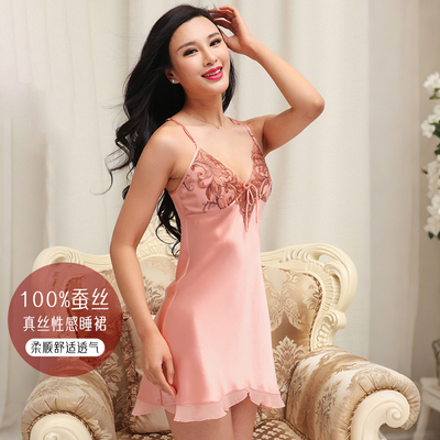100%桑蚕丝真丝吊带睡裙女性感2025年夏季新款高级感睡衣