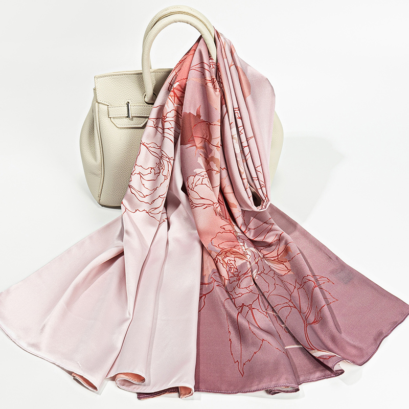 母亲节生日礼物女高端桑蚕丝丝巾百搭真丝围巾超大披肩