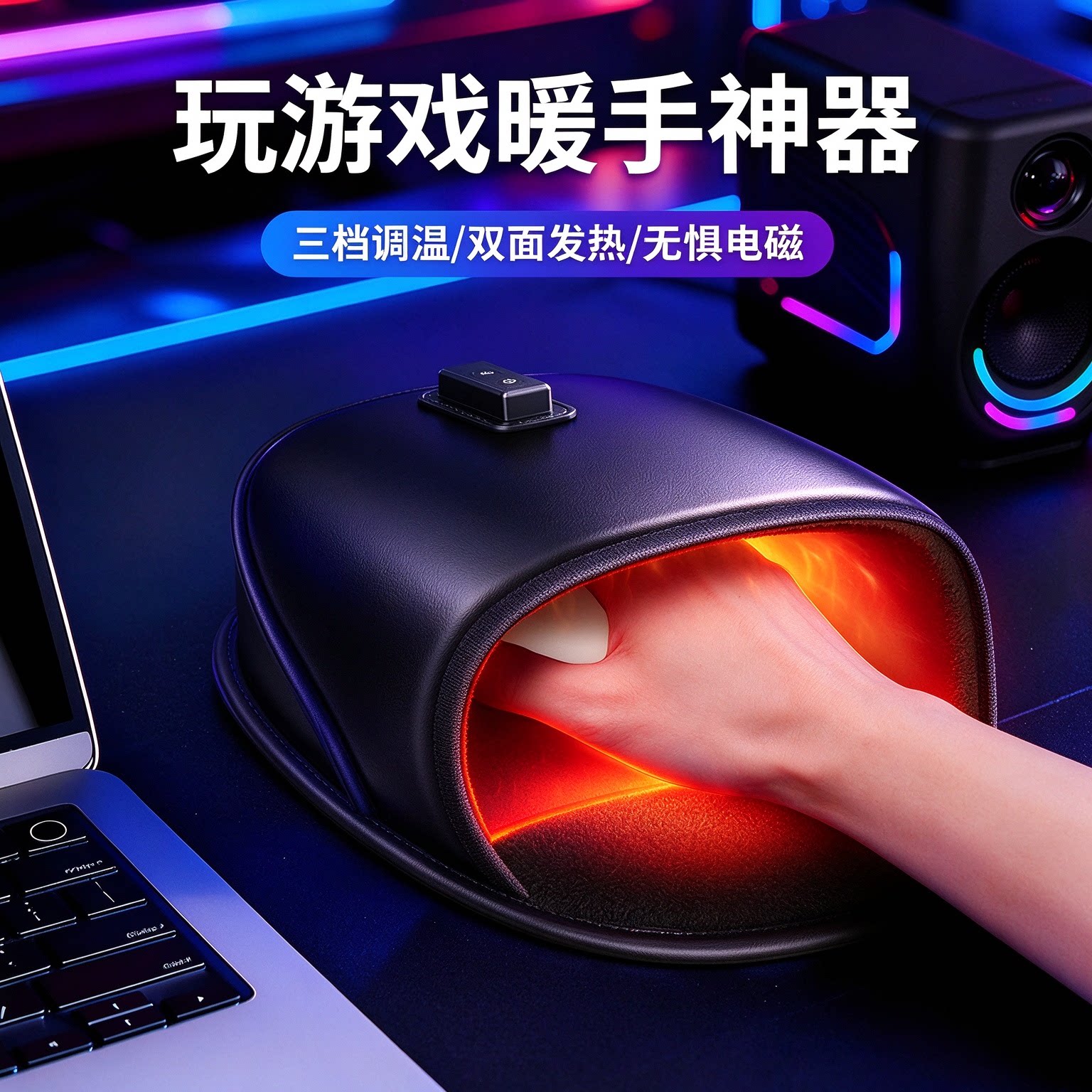 【3C认证】加热鼠标垫暖手套打游戏暖手神器办公室工位电脑发热保温罩全包键盘桌面取暖器USB冬天2026新款