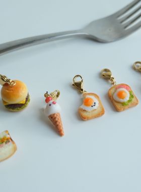 其他食物拉链扣仿真面包挂件