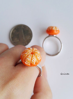 原创手作925银可爱水果戒指