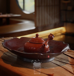 刘金城潮州手拉朱泥原矿原生态无添加纯手工福容侧把壶茶壶紫砂壶
