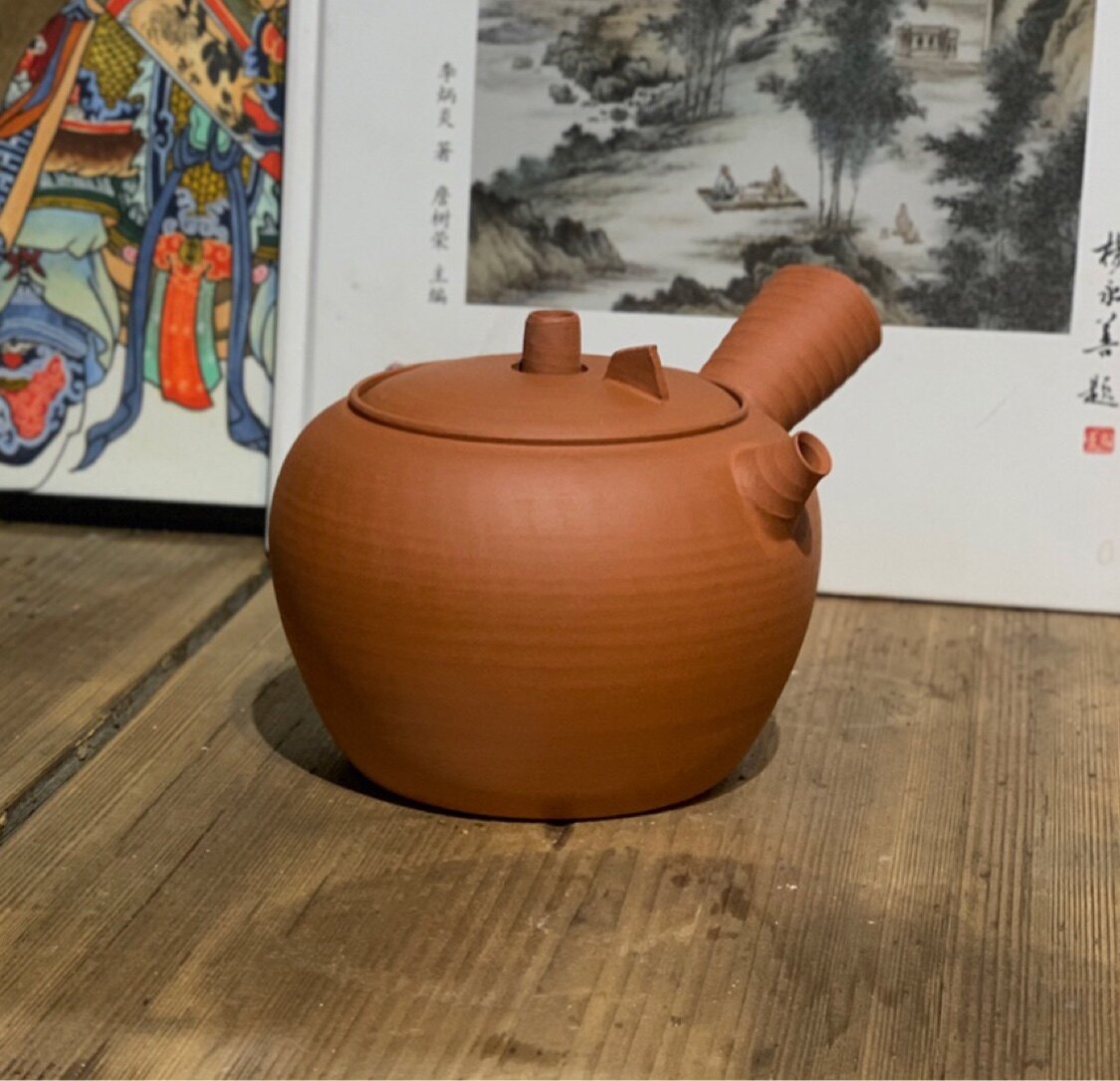 潮州功夫茶薄锅仔水木师傅纯手工原矿朱泥通心穿心壶玉书煨砂铫