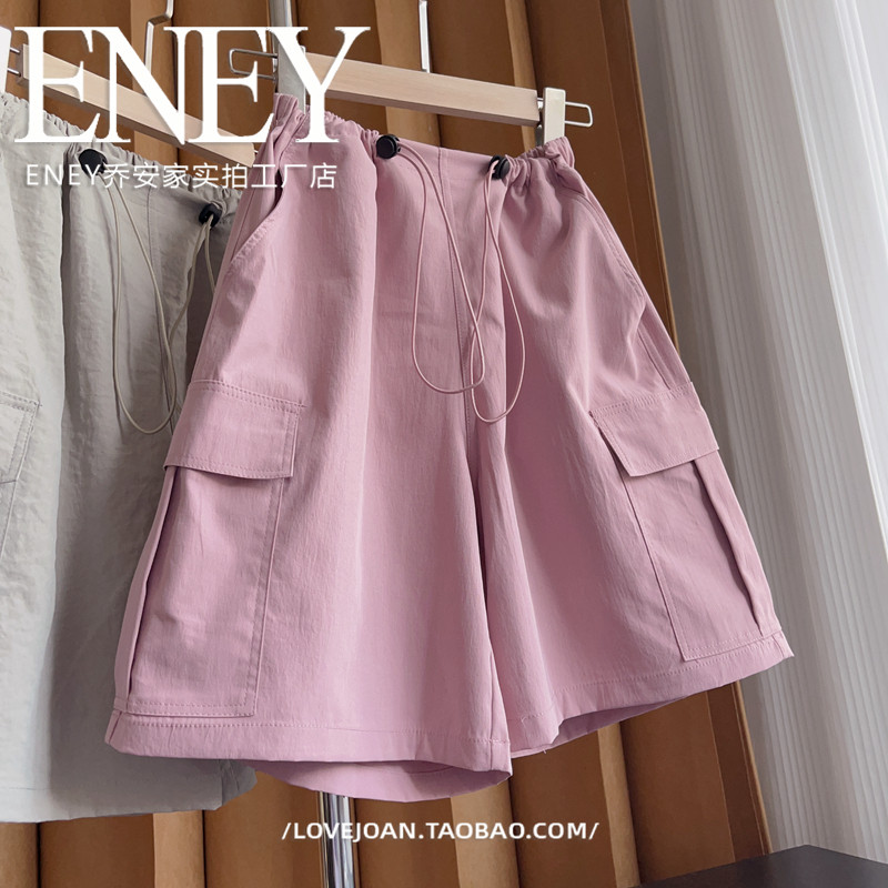 空气感花苞短裤~夏款工装口袋高腰宽松显瘦直筒舒适热裤休闲五分,女装/女士精品,休闲裤,淘宝优惠券,粉丝福利购,淘宝优惠卷