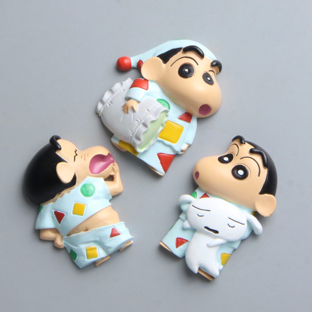 3款睡衣小新蜡笔创意卡通睡眠创意磁扣冰箱贴吸铁石手机壳素材