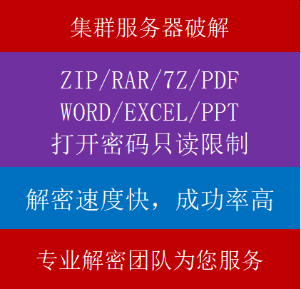 zip密码解密破解rar/pdf/excel/word/ppt/access/7z/vba解密破解 商务/设计服务 设计素材/源文件 原图主图