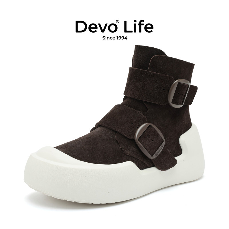 Devo/的沃软木鞋休闲时尚个性流行增高全包中帮包跟勃肯鞋24127W