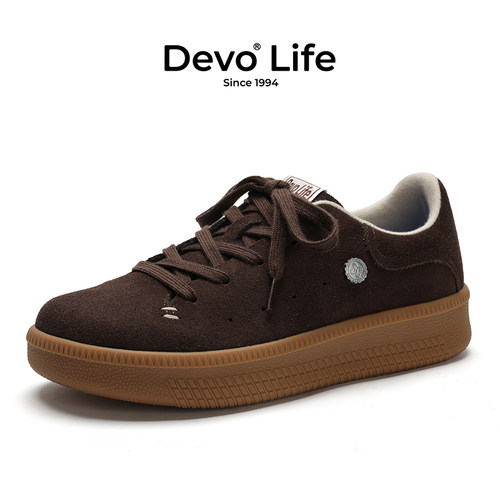 Devo/的沃女款复古软木板鞋