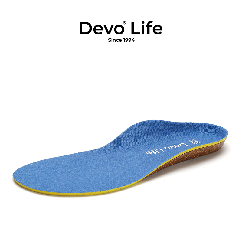 Devo Life的沃 舒适透气可替换蓝色软木鞋垫25001