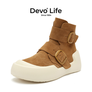 Devo/的沃软木鞋休闲时尚个性流行增高全包中帮包跟勃肯鞋24127W