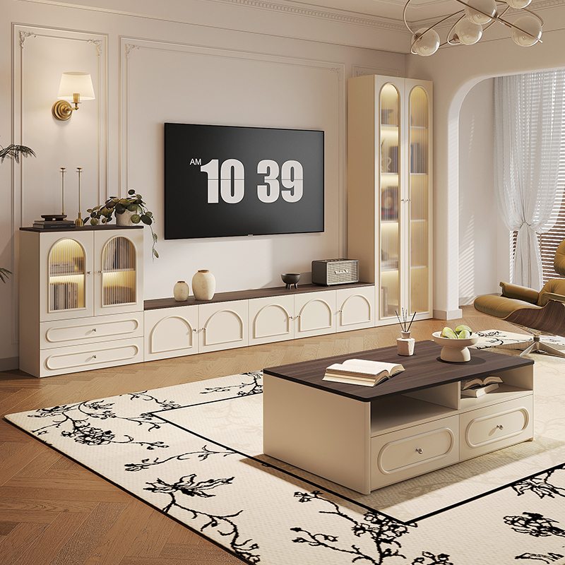 法式复古风电视柜茶几边柜定制柜