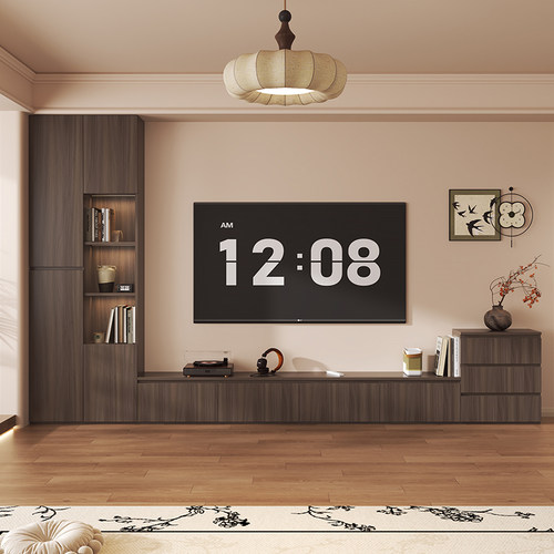 奶油电视柜简约现代一体