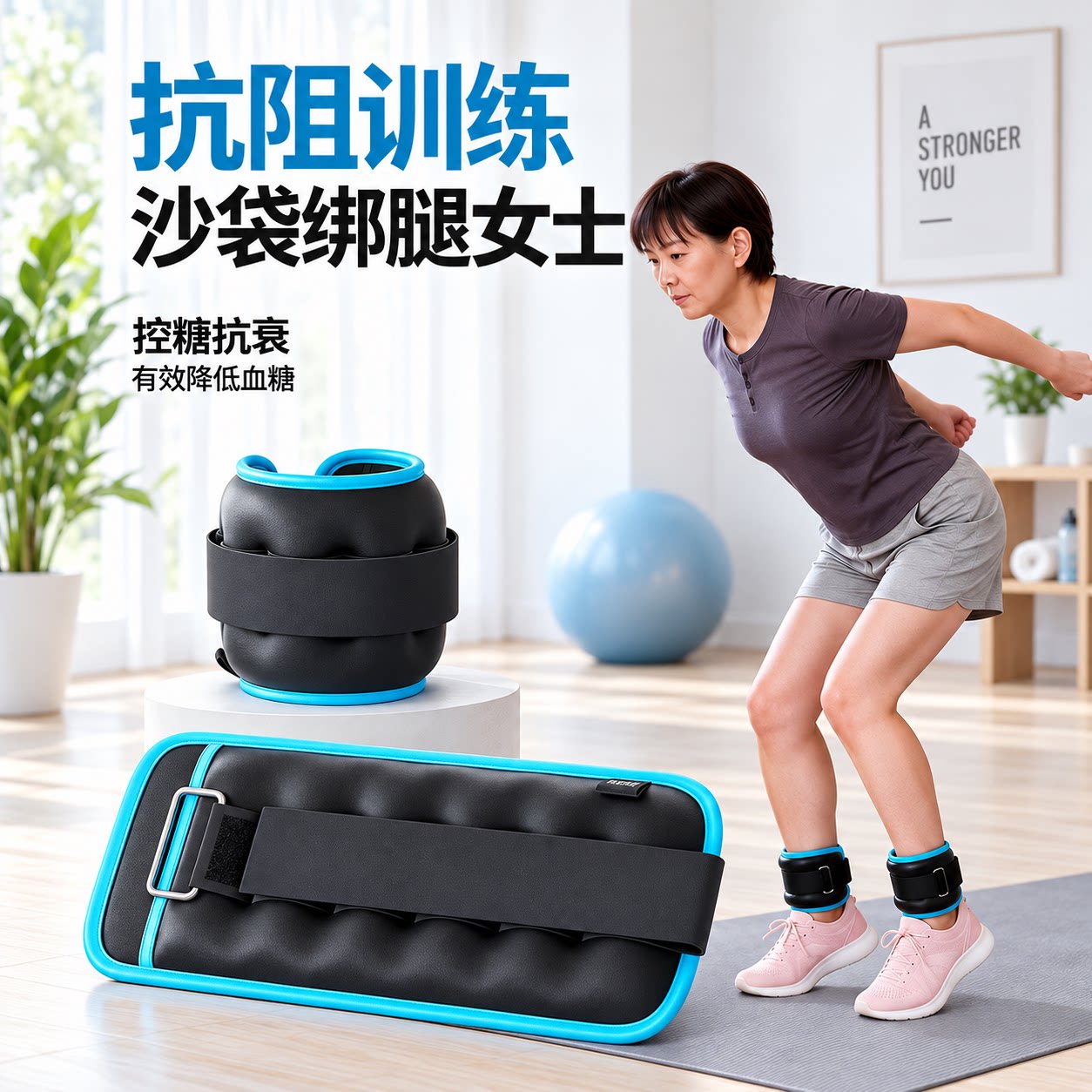 沙袋绑腿女士增肌抗阻健身家用腿部锻炼中老年手脚通用力量训练
