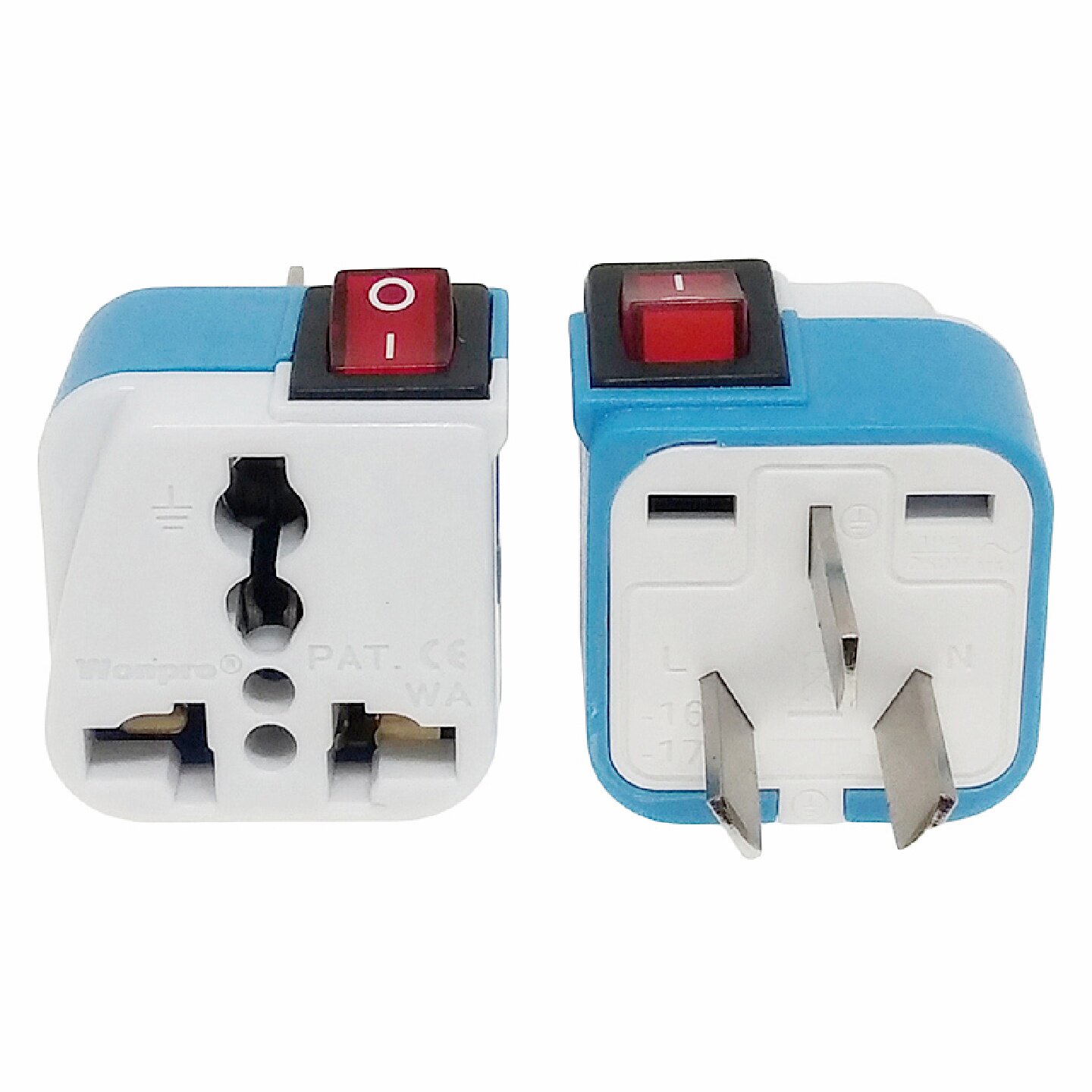 稳不落带开关插座国标澳标万用转接头美标英标欧标电器中国用白蓝