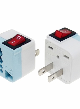 Wonpro稳不落带开关插座国标美标万用转换插头三脚转两脚中国台湾