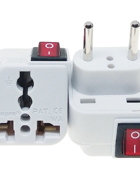 新款白色Wonpro稳不落欧标万用转换插头带开关指示灯欧洲通用10A