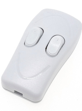 新款白色双按钮线上开关 双控台灯床头灯LED灯子母灯通用开关3A