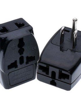 加拿大美国泰国在中国台湾一转三万用美标转换插头转接头10A黑色