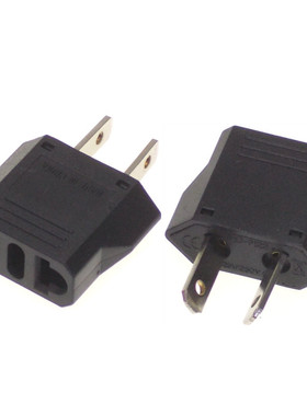 国标二扁可旋转成八字澳标转换插头 巴西欧标意大利标转美标黑色