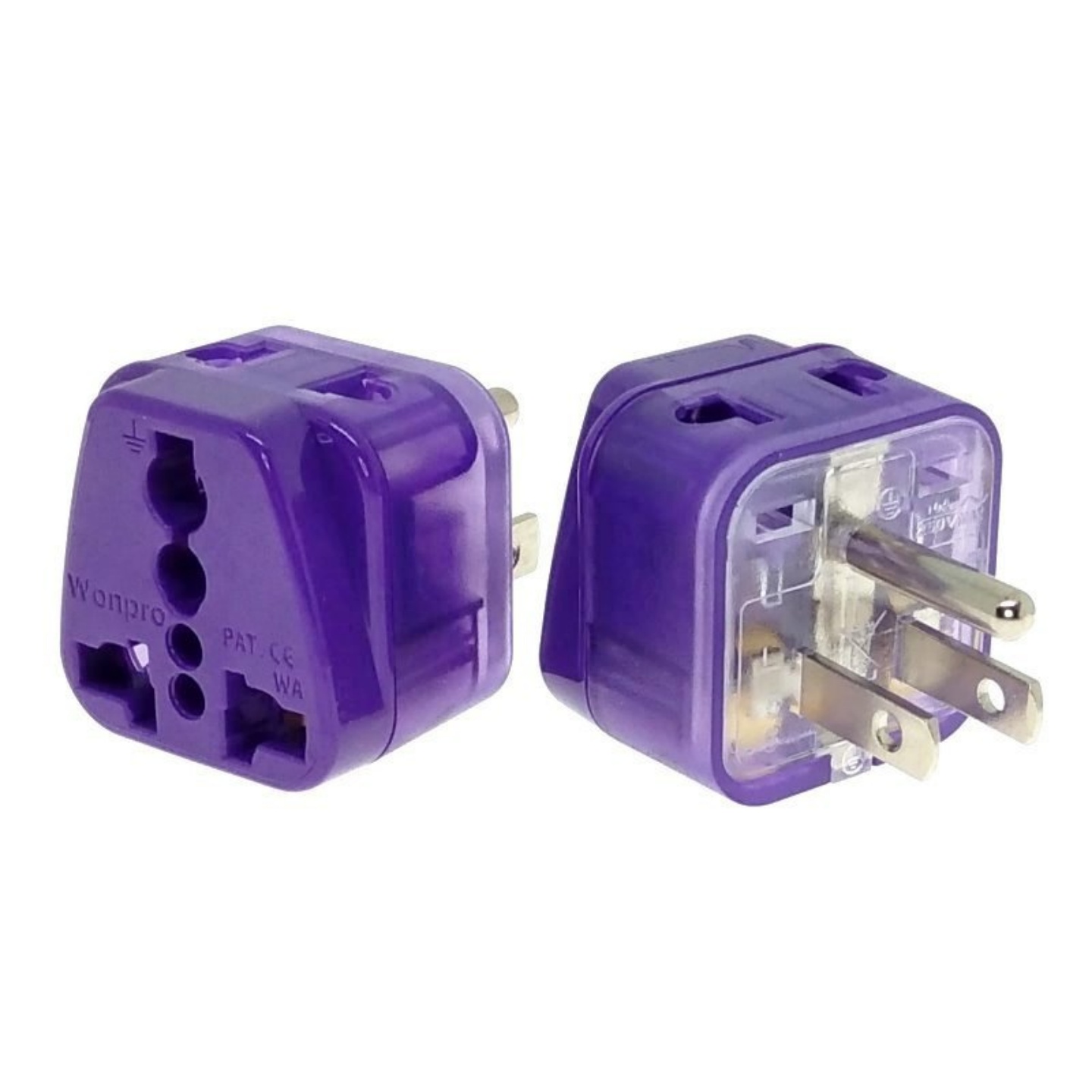 稳不落美标接地一转二插孔万用转换插头中国台湾美国日本加拿大用