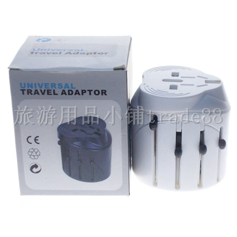 白色推式全球通旅行转换插头英国美国日本泰国 中国香港电源插座