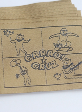 外贸小熊布标品标可爱卡通织唛服装辅料领标设计定制织标工厂现货