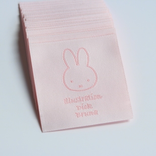 可爱卡通米fei兔织唛布标服装 辅料领标设计定制织标源头工厂现货